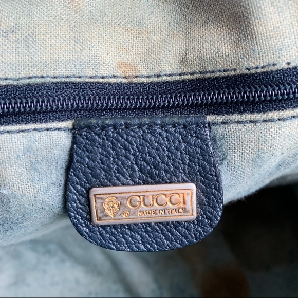 VINTAGE GUCCI NAVY GG BOSTON DOCTOR TOTE BAG - Picture 12 of 14
